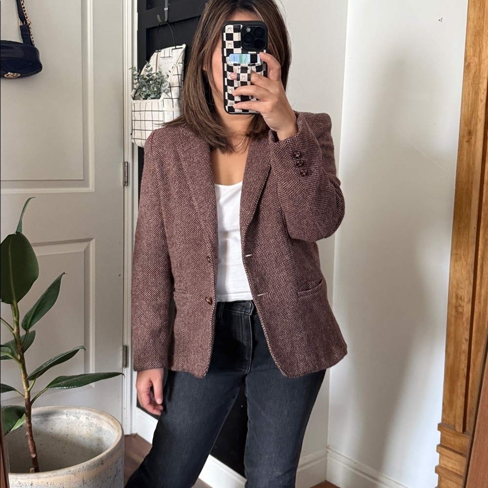 Vintage Cross Country Fashion 100% Wool Double breasted Blazer. 14 run small